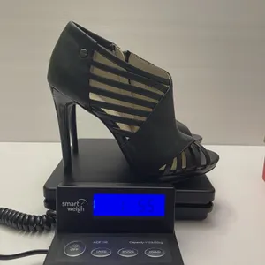 Calvin Klein Laraine Burnished‎ Nappa High Heels Open Toe Black Women's Size 8M thumbnail 9