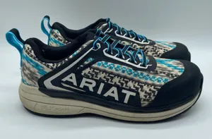 Ariat Outpace Composite Steel Toe Safety Workwear Shoe Aztec Blue Black Women 7 thumbnail 1