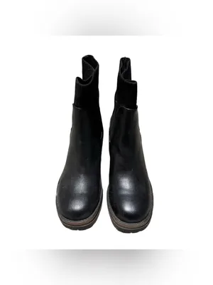 Mia Gretta Lug Ankle Boot Women's 9 Black Leather Heeled Pull On Chelsea NWT thumbnail 6