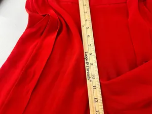 Aritzia Wilfred Faun Ankle‎ Pants Red Drapey Crepe Wide Leg High Rise Tie Belt M thumbnail 11