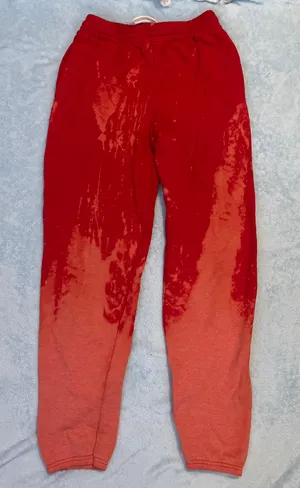 Bleach Dye Sweatpants Red thumbnail 1