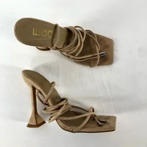 Ego Fiat Faux Leather Lace Up Square‎ Toe Sculptured Heel in Nude Size 7 thumbnail 4