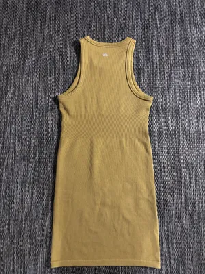 Alo Yoga Seamless Ribbed Warm Nights Mini Dress Olive Branch Size Small thumbnail 2