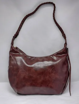 Olivia & Kate Womens Shoulder Bag Brown Vegan Leather Slouch Hobo Purse Travel thumbnail 1