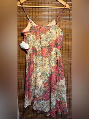 Vintage ANGIE Paisley Asymmetrical Dress NWT Small thumbnail 10