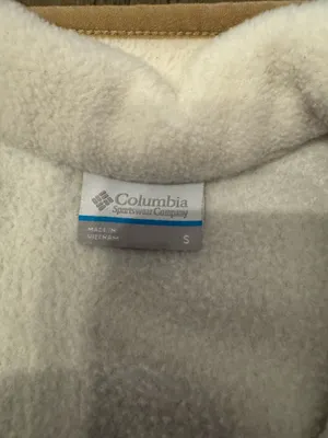 Columbia Size Small Women's Fleece Pullover Quarter Snap Cream Beige Trim thumbnail 2