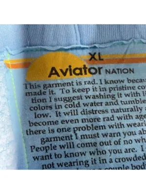 Aviator Nation Light Blue 5 striped Track Pants thumbnail 6