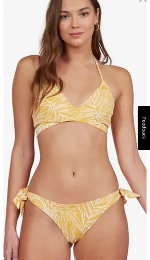 Roxy NWT Mineral Yellow Bico Palm Bikini Set thumbnail 1