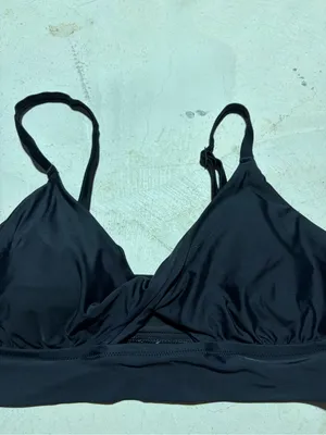 Aerie black scoop bikini swim top large thumbnail 5