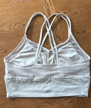 Alo Yoga Mesh Sports Bra Tan thumbnail 2