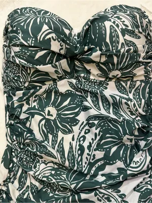 Anne Cole Strapless Green Tropical-Print One-Piece Swimsuit thumbnail 2