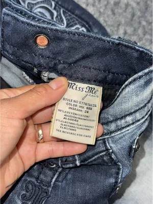Miss Me Womens Ankle Skinny Medium Wash Embroidered Mid Rise Sz 25 thumbnail 4