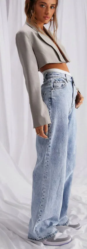 ASOS High Rise Relaxed Dad Jeans thumbnail 1