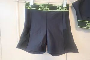 DLK Workout exercise loungewear casual summer active shorts and one should top sports bra set in black and lime green thumbnail 5