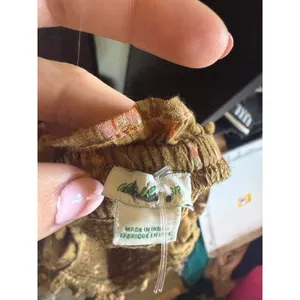 Aerie Smocked Crop Top Brown Floral Long Sleeve‎ Ruffle Blouse Small thumbnail 3