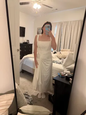 BHLDN Corset A Line White Dress thumbnail 2