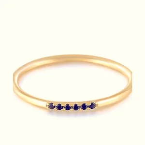 NEW 14k Gold Plated S925 Ring Black Melee Stackable Minimalist Band, Size 6‎ thumbnail 8