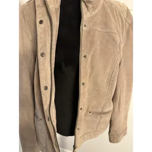 Coldwater Creek Suede Leather Jacket Snap/Zip Front Tan Vintage Women’s XL(18) thumbnail 3