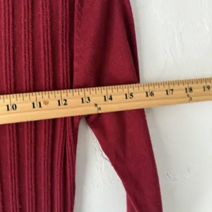 Max Studio Dress Y2k Medium Red Sweater Knit‎ Fit Flare Ribbed Pullover thumbnail 6