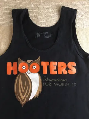 Hooters Girl Worn Uniform Tank From Fort Worth Texas Size XSmall Black thumbnail 5