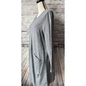 Pure Jill Gray‎ Long Sleeve Women’s Dress Pockets Cotton Size M thumbnail 2