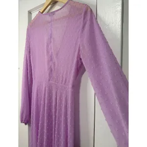 Express x Rocky Barnes Lilac Swiss Dot Sheer Kimono Dress XS thumbnail 5