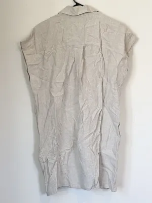 NWT Madewell Utility Short-Sleeve Mini Shirtdress in 100% Linen - Size: Large thumbnail 6