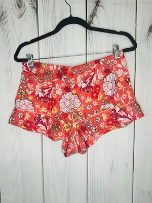 Victorias Secret Womens Sz M Pajama Set Short-Sleeve Shirt Shorts Coral Floral thumbnail 16