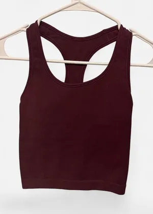 Target Burgundy crop top with built in bra #activewear #workout thumbnail 1