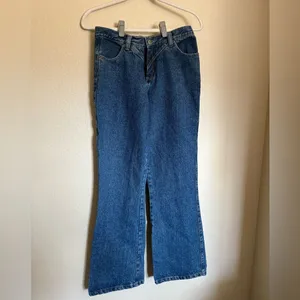 American Vintage Vintage Western Rough Rider Double Metallic Buckled Back Bootcut‎ jeans sz 28 thumbnail 3