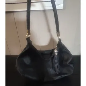 Vintage Great American Leatherworks Black Leather Shoulder Bag Purse Tassel thumbnail 9