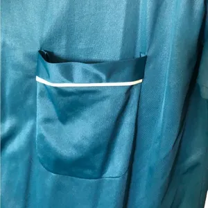 Vintage Mid Century Towncraft Jcpenney Aqua soft sleek classic pajama shirt thumbnail 3