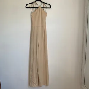 NWT‎ Zara Beige Halter Jumpsuit Blogger Favorite thumbnail 4