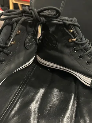 Converse Black and White Unisex Sneakers with Faux Fur thumbnail 5