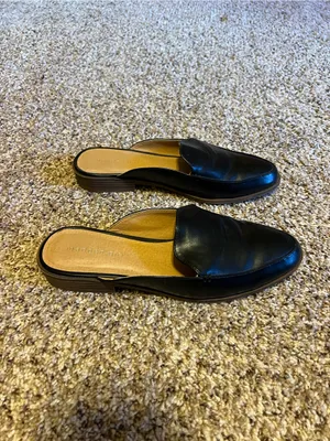 Madden Girl Black Vegan Leather Slip-On Loafers Mules ❤️ thumbnail 2