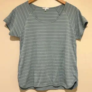 LAKE Pima Cotton Sleep Top Short Sleeve Blue Striped Size Large thumbnail 1