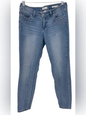 Vintage America Blues Rhinestone Embellished Skinny Jeans Women’s Size 8 Medium thumbnail 3