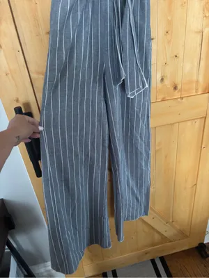 Lavender‎ Field Striped Tie-Front Wide-Leg Jumpsuit Blue/White - Small thumbnail 2
