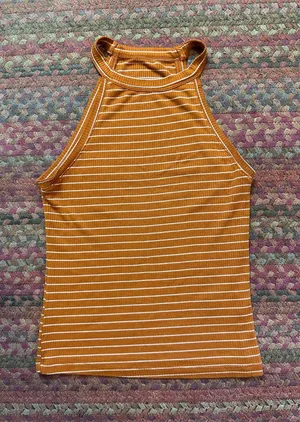 Orange Striped Ribbed High thumbnail 1