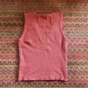 Active USA PINKISH RED RIBBED LACE UP FRONT TOP thumbnail 4