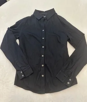 Banana Republic Black Long-Sleeve Button-Down Shirt thumbnail 1
