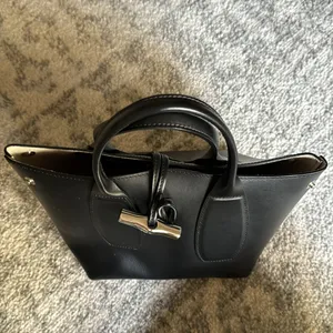 Longchamp LE ROSEAU S HANDBANG Black - Leather thumbnail 9