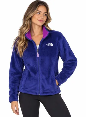 The North Face Jacket Womens Medium Purple Pink Fleece Full Zip Outdoors flaw*** thumbnail 1