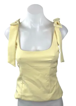 Zara Women's Yellow Knot Bot Strap Sleeveless Cami Camisole Tank Top Size XS thumbnail 1