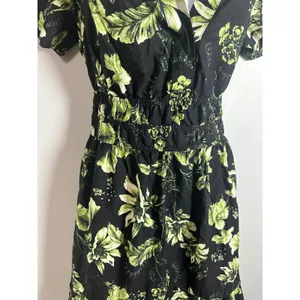 Anthropologie The Somerset Maxi Dress Black Green Floral Cotton Size S thumbnail 7