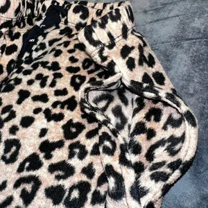 DKNY Leopard Print Plush Lounge Pants‎ Size S Soft Drawstring Pockets Y2K thumbnail 5