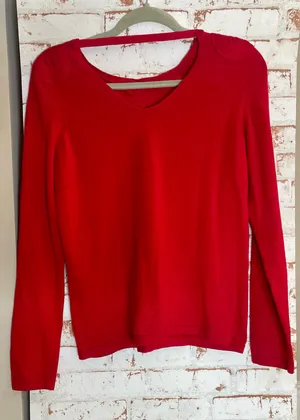 Etcetera Red Sweater with Scroll Detail in size M thumbnail 2