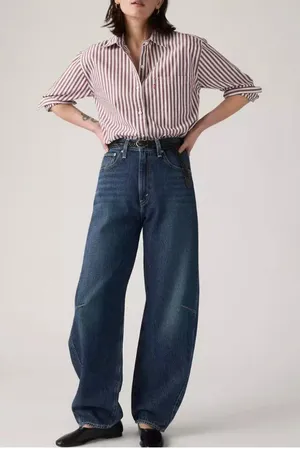 New Levi's Women's 26x33 Cinch Barrel Jeans New Shades - Dark Wash 003V50001 thumbnail 1