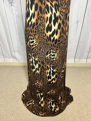 12PM By Mon Ami Maxi Dress Womens Sz S Spaghetti Strap Animal Print Knit thumbnail 8