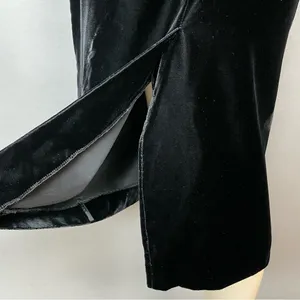 Vintage Velvet Skirt‎ Gathered Waistband Black Midi Straight Michelle Stuart thumbnail 13